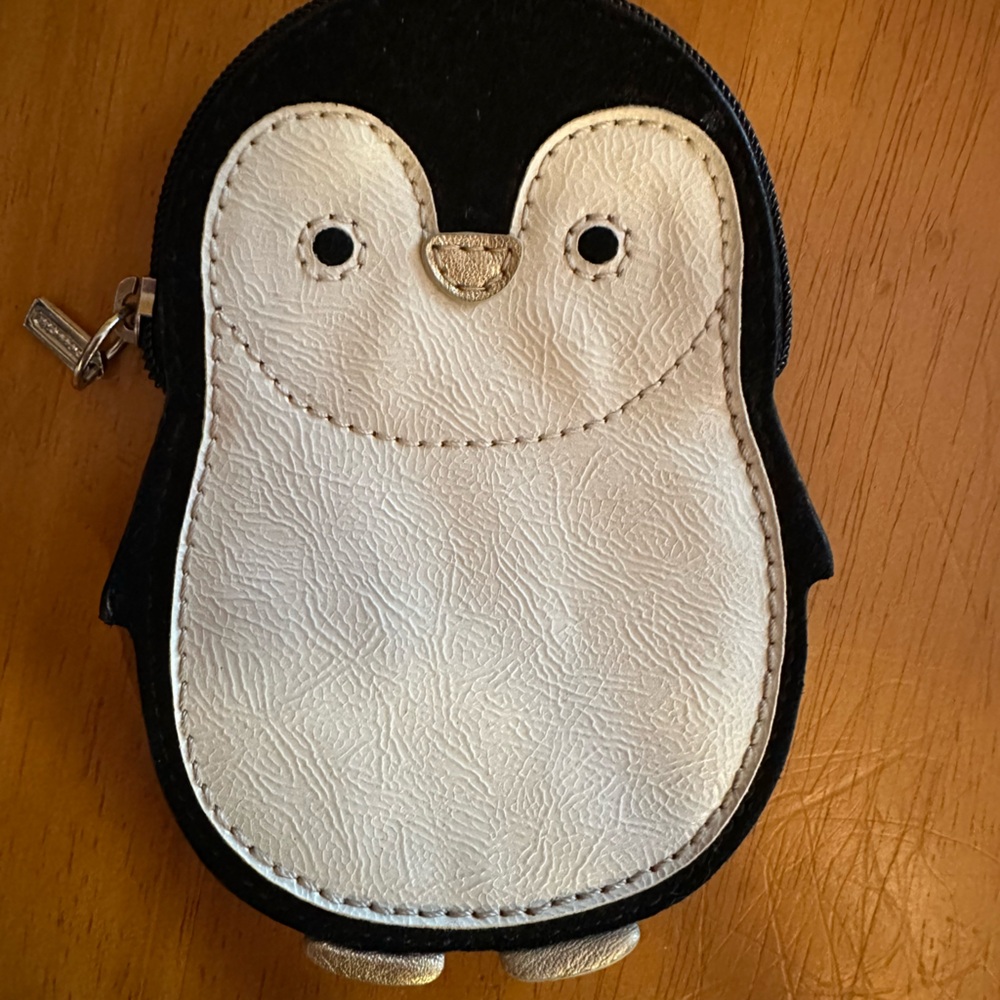 Coach Black and White Penguin Key & Card Holder